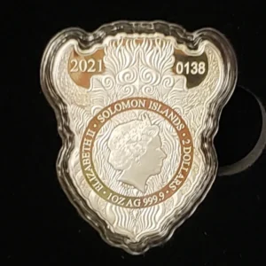 2021 Solomon Islands 1oz Silver Spirit Animals ~ Bison - Image 2