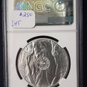 2021 S. AFRICA Silver 5 Rand - Big 5 Series II Elephant NGC MS70 - Image 4