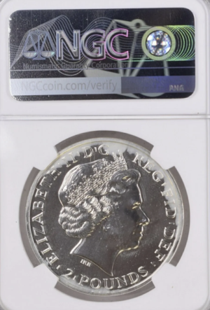 2014 Great Britain Silver 2 Pounds Britannia Lunar Horse - Obverse Mule Error - NGC MS70PL Proof-like - Image 4