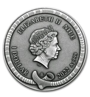 Antiqued Silver Monkey Girl Coin - Image 2