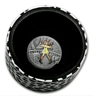 Antiqued Silver Monkey Girl Coin - Image 3