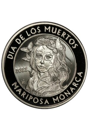 2022 Viva La Vida Day of the Dead Mariposa Monarca 1 oz .999 Silver Round