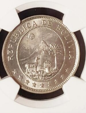 1939 NGC MS64 BOLIVIA 50C