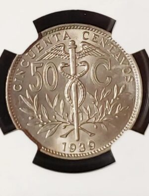 1939 NGC MS64 BOLIVIA 50C - Image 2