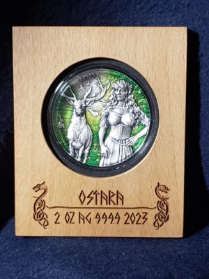 2023 Valkyries Ostara 2oz 10 Mark Silver Coin & Trading Card - Image 3