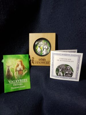 2023 Valkyries Ostara 2oz 10 Mark Silver Coin & Trading Card - Image 7