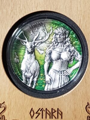 2023 Valkyries Ostara 2oz 10 Mark Silver Coin & Trading Card