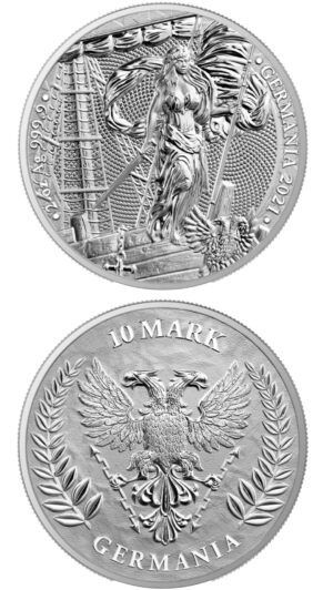 2021 2oz Silver BU Germania 10 Mark - Image 3