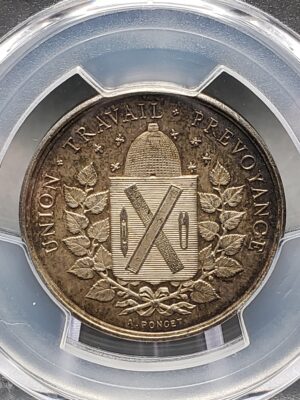 1850 PCGS MS63 FRANCE JETON- Silk Workers Corne - Image 2