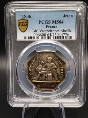 1836 PCGS MS64 FRANCE Jeton CdC Valenciennes Abeille - Image 3