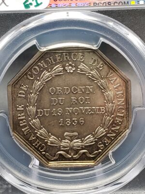 1836 PCGS MS64 FRANCE Jeton CdC Valenciennes Abeille - Image 2